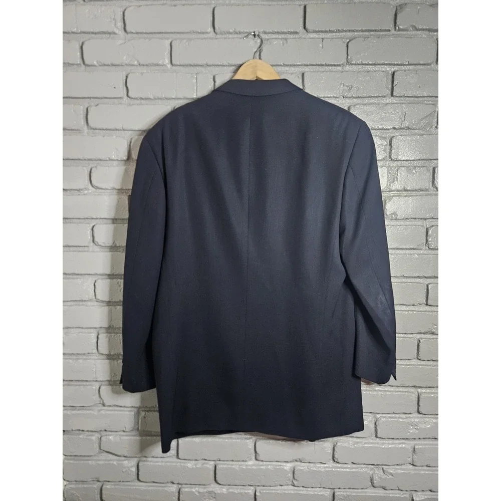 Vtg Giorgio Armani Collezioni Saks 5th Ave Men Wool Suit Jacket Blazer 44L Italy